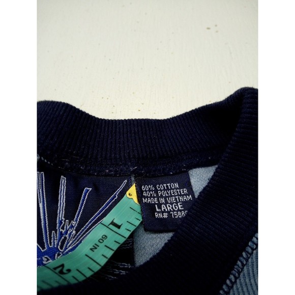 C-Two Hawaiian Style Shirt Large Blue w/ Surfer girl & Surfboard Short Sleeve - Picture 3 of 5